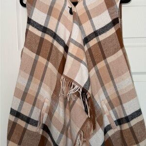 Plaid Tan and Brown Women's Vest